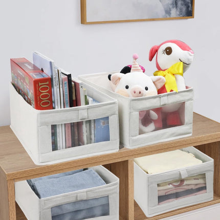 Storage Bins - Laundry Bins - Clothes Organizers - Closet Organizers and Storage Bins - for Clothes - Jeans - Toys - Books - Shelves - Cabinets - Wardrobes (Set of 4).
