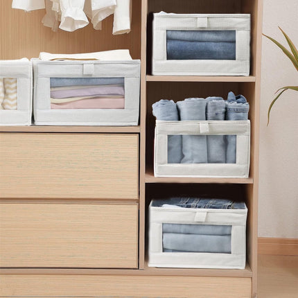Storage Bins - Laundry Bins - Clothes Organizers - Closet Organizers and Storage Bins - for Clothes - Jeans - Toys - Books - Shelves - Cabinets - Wardrobes (Set of 4).