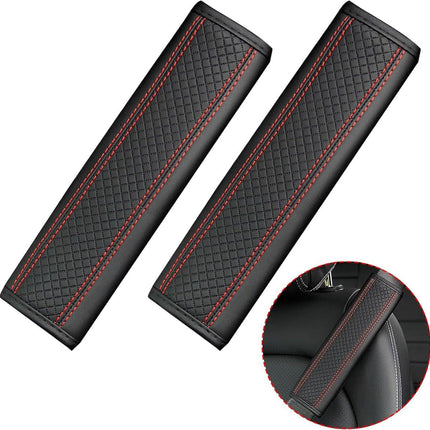 Seat belt protectors - Pack of 2 - Seat belt protectors - Seat belt protectors - Seat belt protectors for adults - Suitable for children's and adult seat belts (black and red).