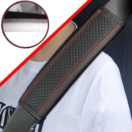 Seat belt protectors - Pack of 2 - Seat belt protectors - Seat belt protectors - Seat belt protectors for adults - Suitable for children's and adult seat belts (black and red).