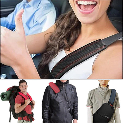Seat belt protectors - Pack of 2 - Seat belt protectors - Seat belt protectors - Seat belt protectors for adults - Suitable for children's and adult seat belts (black and red).