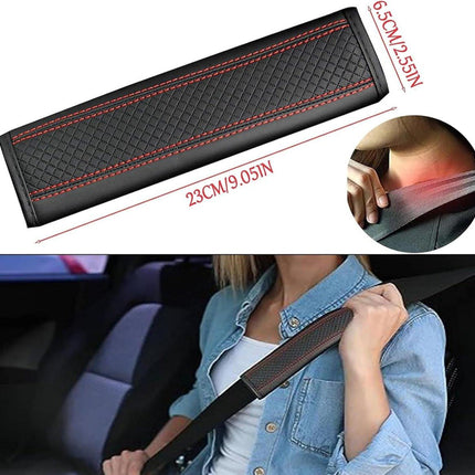 Seat belt protectors - Pack of 2 - Seat belt protectors - Seat belt protectors - Seat belt protectors for adults - Suitable for children's and adult seat belts (black and red).