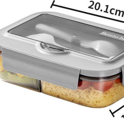 Lunch box - Lunch box for adults - Lunch boxes for children - Compartment lunch box - Reusable lunch box - 2-compartment container - Insulated - Sealable - Portable - Microwaveable (grey).