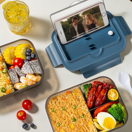 Lunch box - Lunch box for adults - Lunch boxes for children - Compartment lunch box - Reusable lunch box - 2-compartment container - Insulated - Sealable - Portable - Microwaveable (grey).