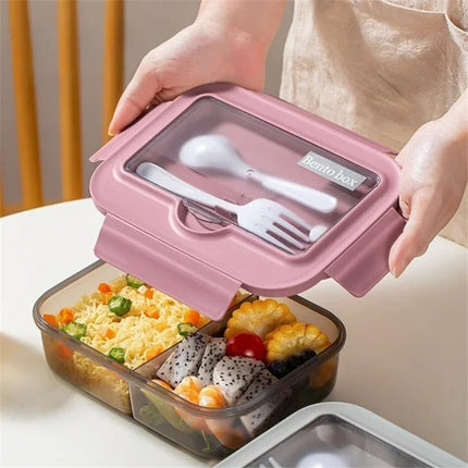 Lunch box - Lunch box for adults - Lunch boxes for children - Compartment lunch box - Reusable lunch box - 2-compartment container - Insulated - Sealable - Portable - Microwaveable (grey).