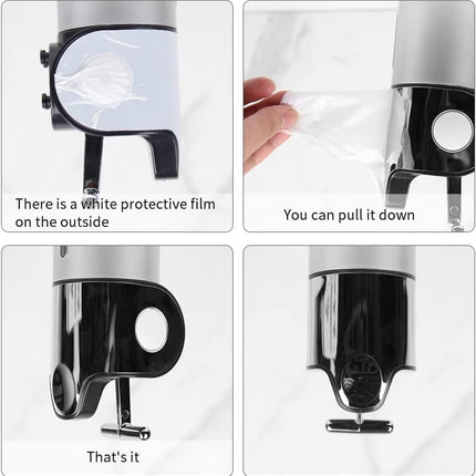 Soap Dispenser - 2 in 1 Liquid Dispenser - Liquid Dispenser - 2 x 500 ml - Wall Mounted Soap Dispenser - Kitchen - Bathroom - Shower - 24.1 x 21.6 x 10 cm - Black.