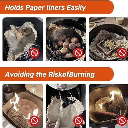 Magnetic silicone strips for airfryers - Airfryer paper holders - High temperature resistant - Set of 2 magnetic silicone fasteners for airfryers to secure parchment paper.