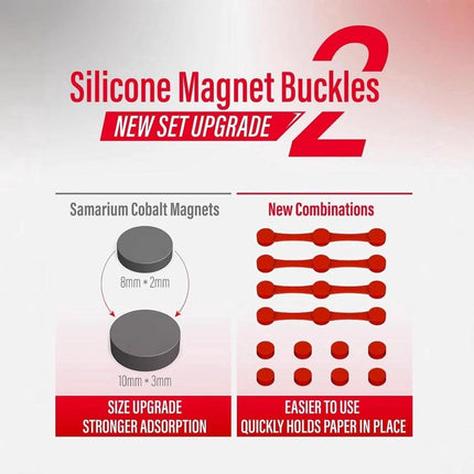 Magnetic silicone strips for airfryers - Airfryer paper holders - High temperature resistant - Set of 2 magnetic silicone fasteners for airfryers to secure parchment paper.