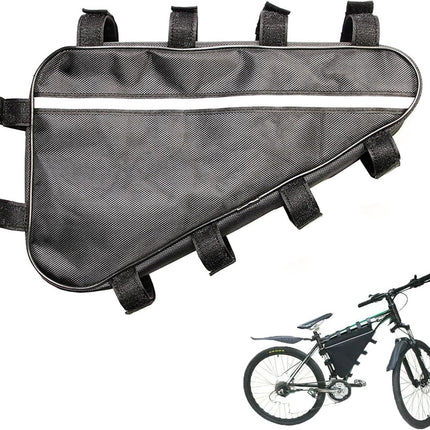 Bicycle bag - Driehoek bag for electric mountain bike battery - Waterproof Oxford cloth box - Large modification - Bicycle box - Bicycle storage tool set (39 x 36 x 22 cm).