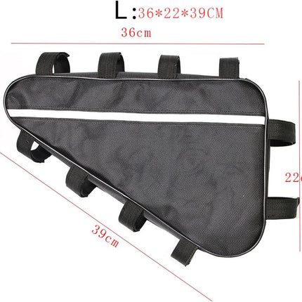 Bicycle bag - Driehoek bag for electric mountain bike battery - Waterproof Oxford cloth box - Large modification - Bicycle box - Bicycle storage tool set (39 x 36 x 22 cm).