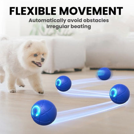 Pet Toys - Dog Toys - Interactive Dog Toys - Automatic Moving, Bouncing and Rotating Dog Ball - IPX7 Waterproof - Active Rolling Ball for Small and Medium Dogs (Blue).