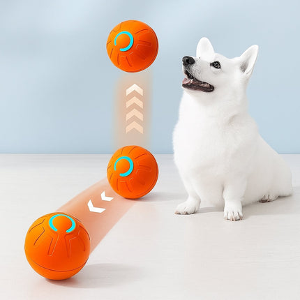 Pet Toys - Dog Toys - Interactive Dog Toys - Automatic Moving, Bouncing and Rotating Dog Ball - IPX7 Waterproof - Active Rolling Ball for Small and Medium Dogs (Orange).
