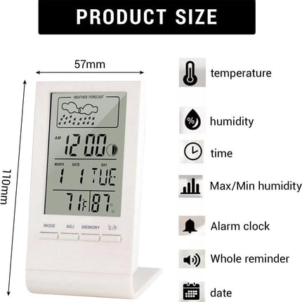 Weather Station - Thermometer - Hygrometer - Indoor/Outdoor Digital Weather Station with Radio-Controlled Clock, Trend Display and Date/Day of the Week - Smart Thermometer for Home and Office.