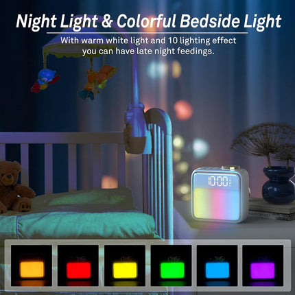 Wekker - Digital Alarm Clock - Alarm Clocks - Night Light - Wekker bedroom alarm clock with built-in battery - 6 scenes and noise synchronization - Dual alarm and snooze function - Perfect for deep sleepers - Gift for children and teenagers.