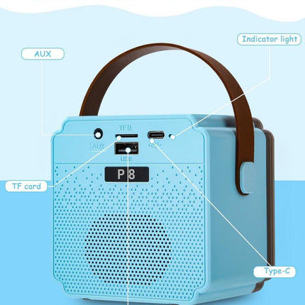 Children's karaoke machine with 2 microphones, portable karaoke machine with LED lights and voice changing effects, ideal gift for children (boys and girls) aged 5 to 12..