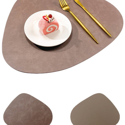 Round, washable, reversible, non-slip, heat-resistant placemats for indoor and outdoor use (set of 4, dark brown).