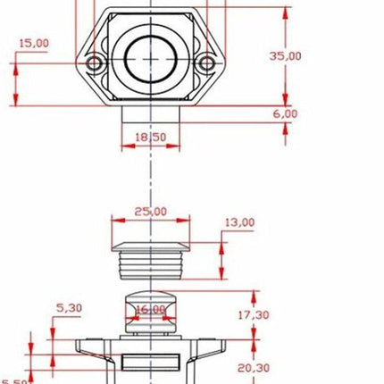 Push button for camper van - Locking button for shutter door - for camping RV, motorcycle, caravan, 5 pieces (nickel).