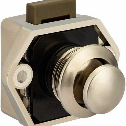 Push button for camper van - Locking button for shutter door - for camping RV, motorcycle, caravan, 5 pieces (nickel).