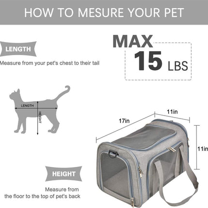 Bicycle panniers - Dog carrier bag for airplanes - Carrier bag for small dogs - Size L - Cat basket, dog basket, portable pet basket with soft sides - Foldable for puppy/rabbit travel.