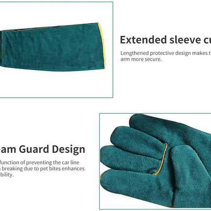 Anti-bite safety gloves - Pet gloves - Anti-bite gloves - Safety gloves - Pet protective gloves - Welding gloves - Anti-bite - Suitable for dogs, cats and pipes - Size L - 60 cm.