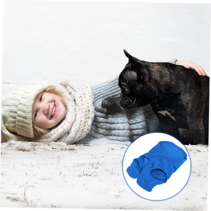 Dog Coat - Fleece Vest - Dog Sweater - Warm Winter Coat - Pull-On Fleece Coat - Leash with Ring - Perfect for Small and Medium Dogs - Blue - Size L.