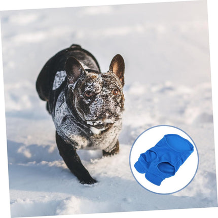 Dog Coat - Fleece Vest - Dog Sweater - Warm Winter Coat - Pull-On Fleece Coat - Leash with Ring - Perfect for Small and Medium Dogs - Blue - Size L.