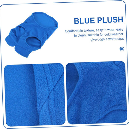 Dog Coat - Fleece Vest - Dog Sweater - Warm Winter Coat - Pull-On Fleece Coat - Leash with Ring - Perfect for Small and Medium Dogs - Blue - Size L.
