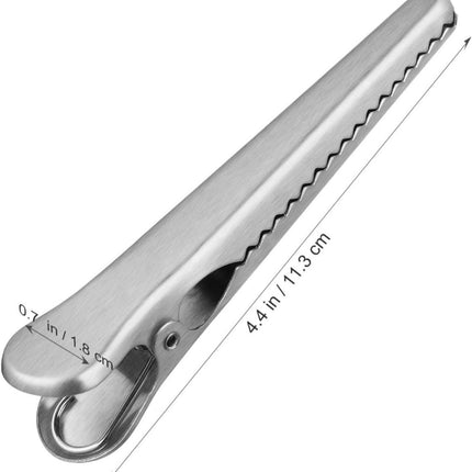 Set of 12 stainless steel bag closure clips - Reusable closure clips for bags, food, coffee, bread - Freshness clip for packaging - Bag closure - Closure clip - Food bag - Airtight closure clip.