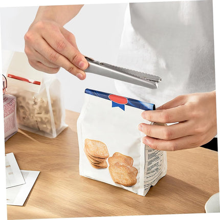 Set of 12 stainless steel bag closure clips - Reusable closure clips for bags, food, coffee, bread - Freshness clip for packaging - Bag closure - Closure clip - Food bag - Airtight closure clip.