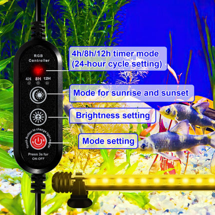 RGB Aquarium Light with Controller - Length 48.5 cm - 5.4 Watt - Aquarium Lamp - Aquarium Lamp - Aquarium Lamp - Dimmable.