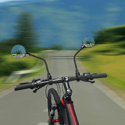 2-Piece Convex Bicycle Mirrors - Universal HD Handlebar Mirrors with 360-Degree Rotation and Wider Field of View for Bicycles and Electric Bikes.