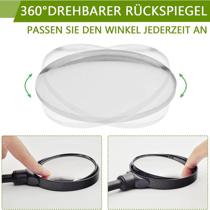 2-Piece Convex Bicycle Mirrors - Universal HD Handlebar Mirrors with 360-Degree Rotation and Wider Field of View for Bicycles and Electric Bikes.