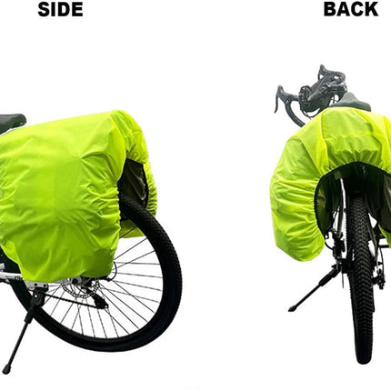 Bicycle cover - 126 x 66 cm - Rain cover for bicycle panniers - Glow clear - Rear bag cover - Waterproof bicycle basket cover for bicycles - Mountain bikes.