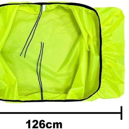 Bicycle cover - 126 x 66 cm - Rain cover for bicycle panniers - Glow clear - Rear bag cover - Waterproof bicycle basket cover for bicycles - Mountain bikes.