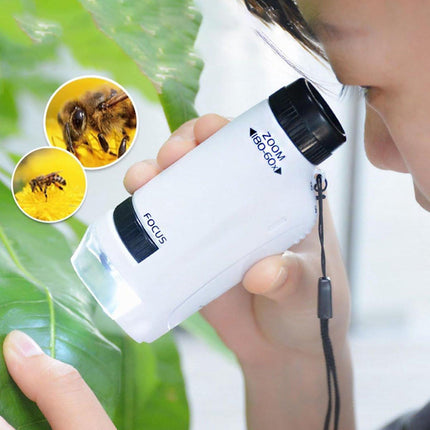 Microscope - Children's Microscope - Portable Pocket Microscope - Mini 60X-180X - Kids Exploration Kit - for Students, Science and Play.