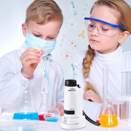 Microscope - Children's Microscope - Portable Pocket Microscope - Mini 60X-180X - Kids Exploration Kit - for Students, Science and Play.
