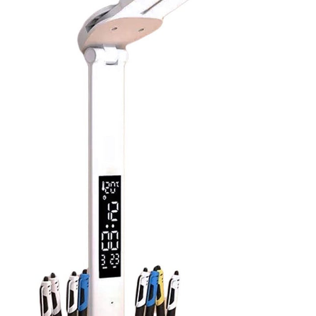 LED Desk Lamp - Table Lamp - Daylight Lamp - Dimmable - USB Rechargeable Touch Desk Lamp - Reading Lamp with Eye Protection in 3 Colors - 3-in-1 LCD Screen.
