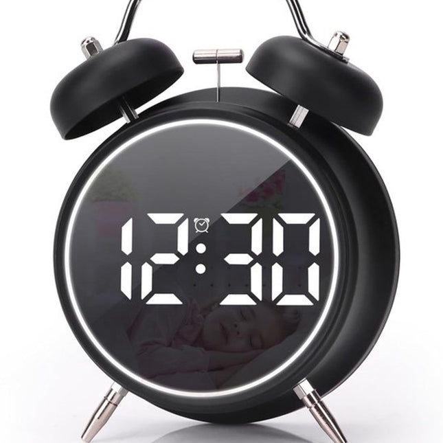 Digital clock - Digital clock - LED display - Bedroom - Clock - Energy efficient - Black.