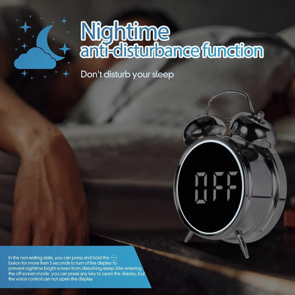 Digital clock - Digital clock - LED display - Bedroom - Clock - Energy efficient - Black.