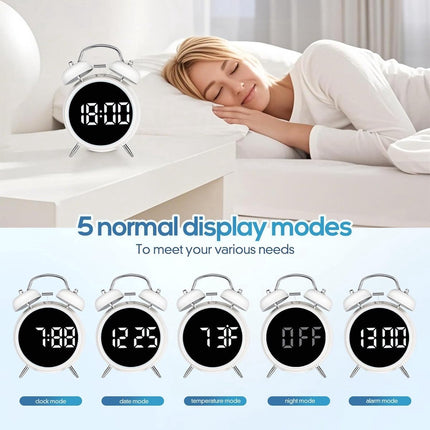 Digital clock - Digital clock - LED display - Bedroom - Clock - Energy efficient - Black.