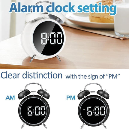 Digital clock - Digital clock - LED display - Bedroom - Clock - Energy efficient - Black.