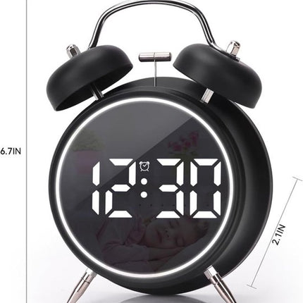 Digital clock - Digital clock - LED display - Bedroom - Clock - Energy efficient - Black.
