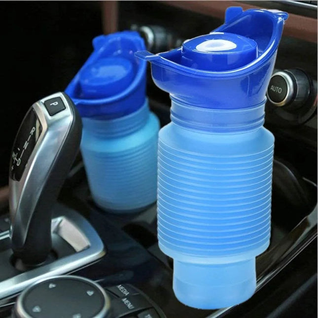 Compact, foldable travel urinal - blue - 750ml.