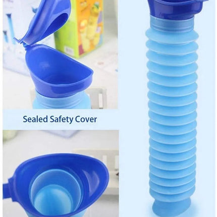 Compact, foldable travel urinal - blue - 750ml.