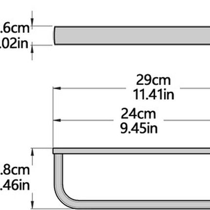 Brushed brass wall-mounted towel rail, 1 piece, for bathroom, 29 cm, bathroom accessory.