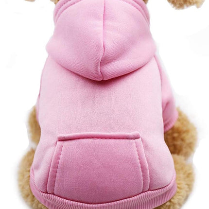 Dog Coat - Winter Hoodie - Warm Dog Coat - With Pockets - Sweatshirt - Warm Clothing - Chihuahua Dog Coat - Perfect for Small Dogs - Pink - Size M.