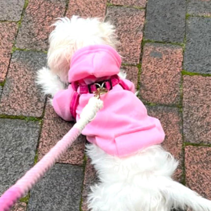 Dog Coat - Winter Hoodie - Warm Dog Coat - With Pockets - Sweatshirt - Warm Clothing - Chihuahua Dog Coat - Perfect for Small Dogs - Pink - Size M.