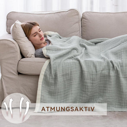 Blanket - Cozy  - et - Soft  - et - Soft and cuddly muslin bedspread - Cotton  - et - Living room  - et - Suitable for all seasons - As a sofa cover - Bedroom - 150x200cm.