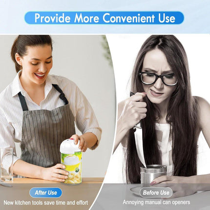 Automatic electric can opener with touch control for all can sizes (red).