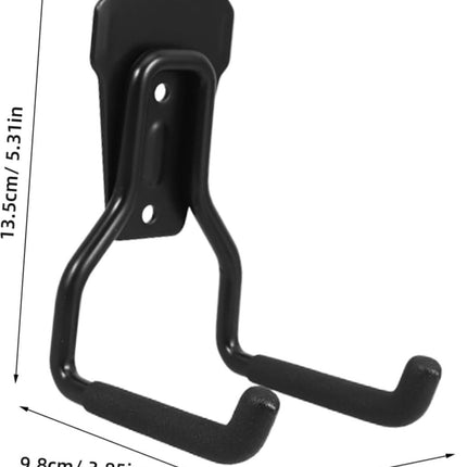Support - Heavy-duty metal wall hook - Black mounting hooks for bicycles, ladders, and bulky items. Durable and easy to install for home and workshop storage..